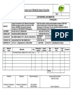 Invoice Cum Material Issue Voucher: Miv No. CWC No. CWC Date: Sap Material Document No. Posting Date