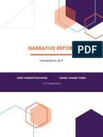 Narrative Report: John Lambert Doronela James Joseph Galos