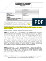 Reglamento de Seguridad y Salud en El Trabajo