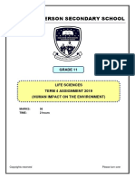 Life Sciences Term 4 Assignment GRD 11