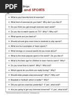 Exercise and Sports: 16 Question Strips