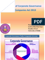 On Corporate Governance Under Companies Act