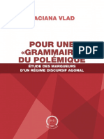 Pour Une Grammaire Du Polemique. Etude D PDF