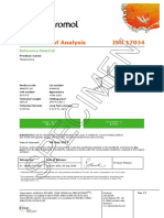 Certificate of Analysis ISO 17034: Reference Material