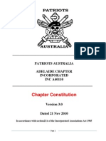 Chapter Constitution: Patriots Australia Adelaide Chapter Incorporated INC A40110