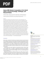 Human Milk Nutrient Composition in The United States: Current Knowledge, Challenges, and Research Needs