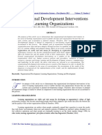 Organizational Development Interventions in Learning Organizations