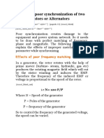 Effects of Poor Synchronization of Two AC Generators or Alternators