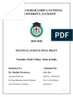 Dr. Ram Manohar Lohiya National Law University, Lucknow: Political Science Final Draft