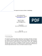 The Effects of Corporate Governance On Firms' Credit Ratings