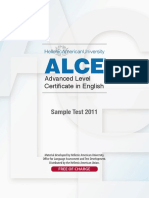 Advanced Level Certificate in English: Sample Test 2011