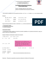 Guia de Trabajo Tercero Medio 2018 Ecuacion Cuadratica