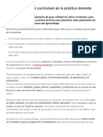 La Importancia Del Currículum en La Práctica Docente