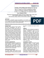 Anti Diabetic Activity of The Ethanolic Extract of Root Of: Mangifera Indica On Alloxan Induced Diabetes Rats