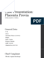 Case Presentation: Placenta Previa: Crissa Marie D. Pineda