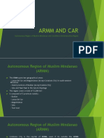 Armm and Car: Autonomous Region of Muslim Mindanao and Cordillera Administrative Region