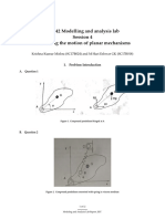 AE 342 Modelling and Analysis Lab Session 4 Simulating The Motion of Planar Mechanisms