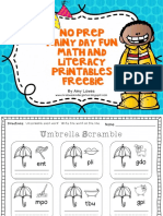 No Prep Rainy Day Fun Mathand Literacy Printables FREEBIE