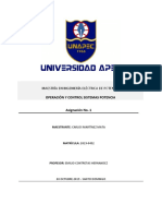 Asignación No. 1 Operación y Control Sistemas de Potencia