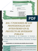 Rol y Funciones en El Proyecto de Inversión Publica