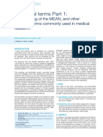 Statistical Terms Part 1:: The Meaning of The MEAN, and Other Statistical Terms Commonly Used in Medical Research