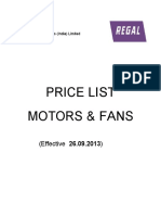 Price List Motors & Fans: (Effective