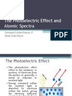 The Photoelectric Effect and Atomic Spectra: Dreanzel Corbin Pascua:P Mark John Reyes