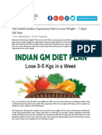 GM Diet Plan For Weight Loss in 7 Days PDF