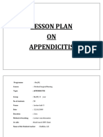 Lesson Plan ON Appendicitis