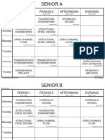 Senior A: Period I Period 2 Afternoon Evening