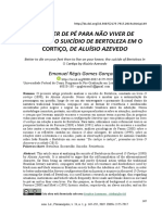 Artigo O SUICÍDIO de BERTOLEZA EM O Cortiço de Aluisio de Azevedo