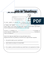 Ficha La Conquista Del Tahuantinsuyo para Cuarto de Primaria