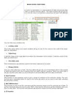 Basic Excel Functions