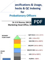 Product Specifications & Usage, Quality Checks & QC Indexing For