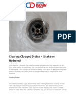 Clearing Clogged Drains - Snake or Hydrojet