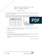 Matem Atica Aplicada ' As Ci Encias Sociais - 10. Ano GR Aficos e Medidas Estat Isticas