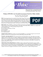 Fulmer SPICES: An Overall Assessment Tool For Older Adults