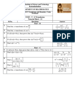 Tutorial - 1 Unit-V 18MAB201T