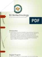 BS Biotechnology: By: Azra Naheed Medical and Dental College