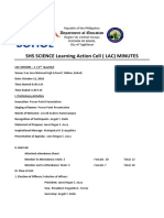 SHS SCIENCE Learning Action Cell (LAC) MINUTES: Department of Education