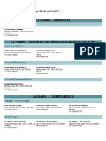 La Pampa - Urgencias: Cartilla Médica - Plan SC100 LA PAMPA Zonas: LA PAMPA