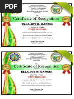 Certificate of Recognition: Ella Joy B. Garcia