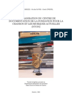 Réorganisation Du Centre de Documentation de La Fondation Pour La Chanson Et Les Musiques Actuelles (Nyon)