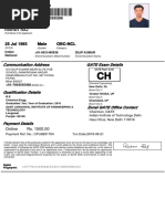 25 Jul 1993 Male Obc-Ncl: Communication Address GATE Exam Details