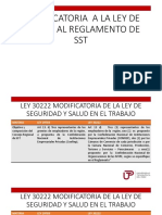 Modificatoria A La Ley de 29783 y Al Reglamento de SST