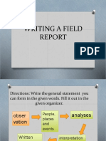 Writing A Field Report