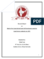 Research Report On: Right To Free Legal Aid and Legal Aid Functionaries Under The Legal Services Authority Act, 1987