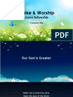 Praise and Worship, Powerpoint of The Following Songs: Our God, Lord, I Know You Love Me, Turn Your Eyes Upon Jesus and The Heart of Worship