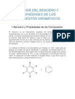 Síntesis Del Benceno y Propiedades de Los Compuestos Aromáticos