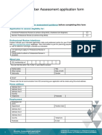 Member Assessment Application Form: Please Refer To The Before Completing This Form